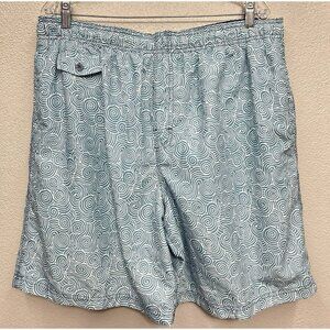 Nat Nast Swim Shorts Mens XL Blue Lined White Board Trunks Surf Beach Pull On